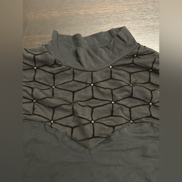 Verdusa Women's See Through Mesh Long Sleeve Mock Neck Skinny Leotard Bodysuit - Picture 8 of 10